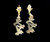 Vintage 10k Yellow Gold Chinese Love Symbol Stylized Drop Dangle Earrings 1.1”