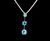 Vintage Sterling Silver Blue CZ Cubic Zirconia Gemstone Tiered Pendant Necklace 18”