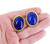 Vintage Gold Tone Christian Dior Lapis Lazuli Glass Mid Century Earrings 1.25”