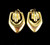 Vintage Gold Tone Givenchy Mid Century Door Knockers Clip On Earrings 1.75”