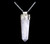 Vintage Silver Plate Rose Quartz Crystal Point Multi Gemstone Pendant Necklace24”