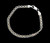 Vintage 4mm Sterling Silver w Gold Strip Elegant Flowing Link Chain Bracelet 7”