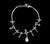 Vintage Sterling Silver Garnet Quartz Gemstone Abstract Link Bracelet 7-8”