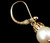 Vintage 14k Yellow Gold Cultured White Pearl Drop Dangle Bead Earrings 1.25”