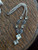 Antique Deco Sterling Paste Glass Filigree Beaded Drop Necklace