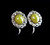 Antique Art Deco Sterling Silver Connemara Marble Marcasite Screw Back Earrings