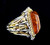 Estate Sterling Silver 18k Amber Spinel Gems En Vogue Michael Valitutti Ring 7.5