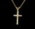 Vintage 14k Yellow Gold .1ct Diamonds Cross Petite Pendant Necklace 16”