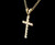 Vintage 14k Yellow Gold .1ct Diamonds Cross Petite Pendant Necklace 16”