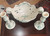 Vintage MCM Italian Majolica Faience Rustic Ceramic M Candlestick Fruit Bowl Set