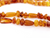 Vintage Baltic Amber Cognac Egg Yolk Smooth Deep Color Bead Necklace Long 30”