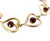 Vintage 14k Yellow Rose Gold Heart Garnet Thick Heavy Link Bracelet 7”