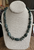 Vintage Bali Green Moss Agate Stone Bead Necklace Size 30in