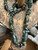 Vintage Bali Green Moss Agate Stone Bead Necklace Size 30in