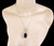 Vintage Sterling Silver Black Onyx Mid Century Modern Pendant Necklace 30”