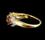 Vintage Gold over Sterling Silver Red Garnet Gemstone Clear CZ Stone Ring sz 8.5