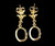 Vintage 14k Yellow Gold Mosaic Opal Triplet Post Back Drop Dangle Earrings .75”