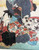 Antique 1850 Japanese Art Edo Woodblock Print Ukiyo-e Woman & Man Kimono Framed