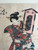 Antique Japanese Edo Art Woodblock Print Pair Ukiyo-e Women Kimono Mother Framed