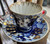 Vintage Russian Lomonosov Domes Teacup & Saucer Porcelain Imperial Blue Gold