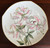 Antique Star Gazer Lily Pink Flowers Cabinet Wall Plate Hand Painted Art Porcelain 9.5”