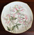 Antique Star Gazer Lily Pink Flowers Cabinet Wall Plate Hand Painted Art Porcelain 9.5”