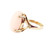 Vintage Mid Century 14k Yellow Gold Pink Angel’s Skin Coral Solitaire Ring sz 5