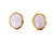 Vintage 14k Yellow Gold Lavender Jadeite Jade Stud Post Back Earrings .5”