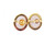 Vintage 14k Yellow Gold Lavender Jadeite Jade Stud Post Back Earrings .5”