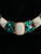 Vintage Yves Saint Laurent GP White Resin Blue Glass Runway Couture Necklace 18"