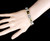 Estate Lori Bonn Sterling Silver Green Amber Quartz Chinese Symbol Bracelet 7.5”