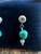 Vintage Sterling Carolyn Pollack Royston Turquoise Drop Dangle Post Earrings