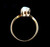 Vintage 10k Gold Genuine Australian Opal Asymmetrical Petite Ring s3.5 very small