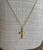 Vintage 10k Yellow Gold Cross Light Pretty Pendant Necklace 18” Dainty