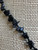Vintage Dark Blue Gold Stone Pendant Bead Necklace 19”