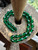 Antique Art Deco Czech Green Glass Crystal Barrel Bead Necklace 24” Flapper!