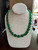 Antique Art Deco Czech Green Glass Crystal Barrel Bead Necklace 24” Flapper!