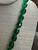 Antique Art Deco Czech Green Glass Crystal Barrel Bead Necklace 24” Flapper!