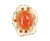 Vintage 14k Yellow Gold 17.56cttw Orange Jade Jadeite Diamond Abstract Ring s7.5