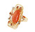 Vintage 14k Grade A Natural Orange 15.42 Jade Jadeite Diamond Abstract Ring 7.5