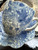 Antique Chinese Porcelain Qing Demitasse Cup & Saucer Phoenix Blue  Hand Painted