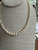 Vintage 14k Gold 6mm Pearl Hand Knotted Champagne Color Flapper Necklace 25”