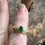 Vintage 14k Gold .23ct Oval Columbian Emerald Diamond Draped Pretty Ring Size 6