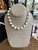 Vintage Deco Miriam Haskell Milk Glass Bead Choker Necklace 15”