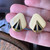 Vintage Givenchy Egyptian Revival Gold Plated Paris NY Cream Enamel Clip On Earrings 80s