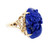 Vintage 14k Gold Carved Fu Dog Lapis Lazuli Diamond MCM Statement Ring sz 6.5