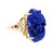Vintage 14k Gold 28ct Hawaiian Carved Fu Dog Lapis Lazuli Diamond MCM Ring 6.5