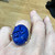 Vintage 14k Gold 28ct Hawaiian Carved Fu Dog Lapis Lazuli Diamond MCM Ring 6.5