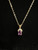 Vintage 14K Gold Pear Cut Amethyst GHI VVS1 - VVS2 .32cttw Diamond Necklace