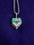 Vintage F. Barney Sterling Zuni Hopi Turquoise/Coral/MOP Heart Necklace 15”